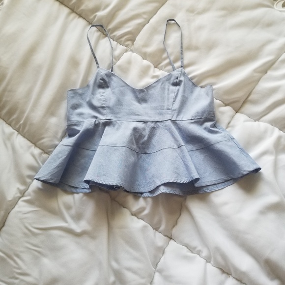 Blue peplum crop top - Picture 1 of 5